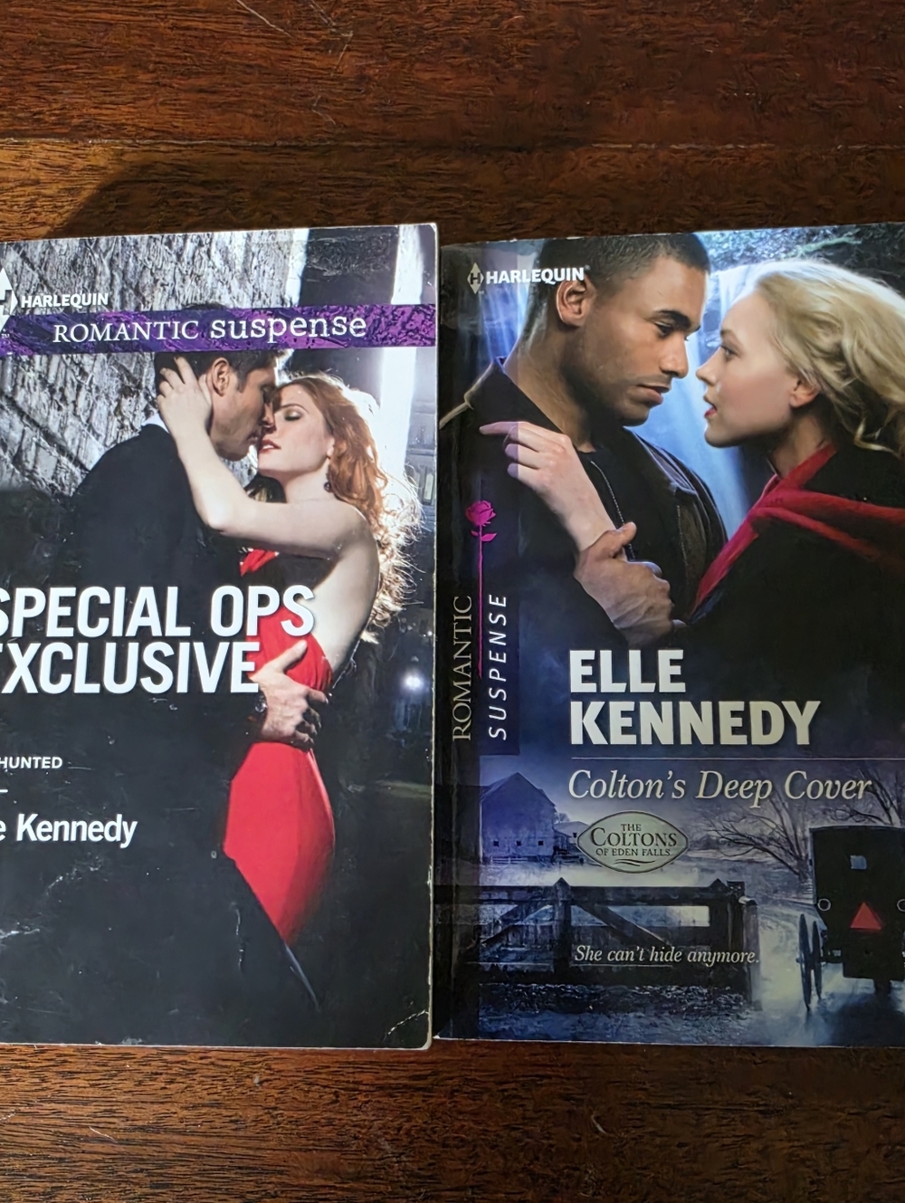 Lot of 2 Elle Kennedy Harlequin Romantic Suspense Paperback Books OOP HTF